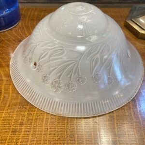 Frosted Etched Floral Three-Chain Bowl Shade