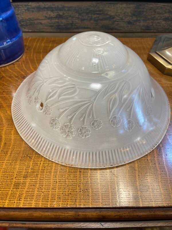 Frosted Etched Floral Three-Chain Bowl Shade