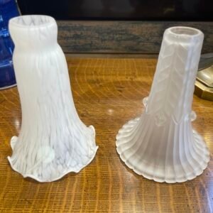 Frosted Ribbed Leaf Glass Shades
