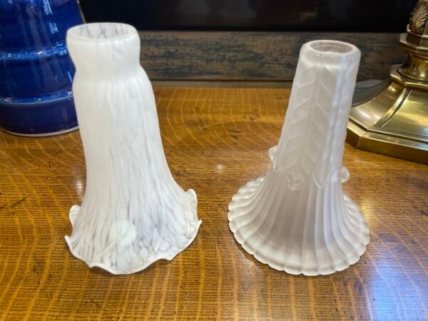 Frosted Ribbed Leaf Glass Shades