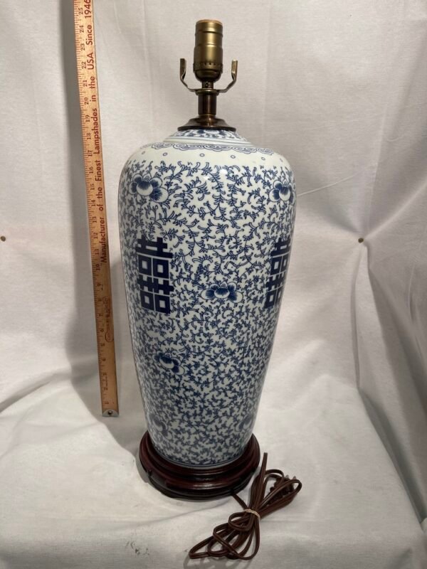 Blue and White Chinese Happiness Lamp