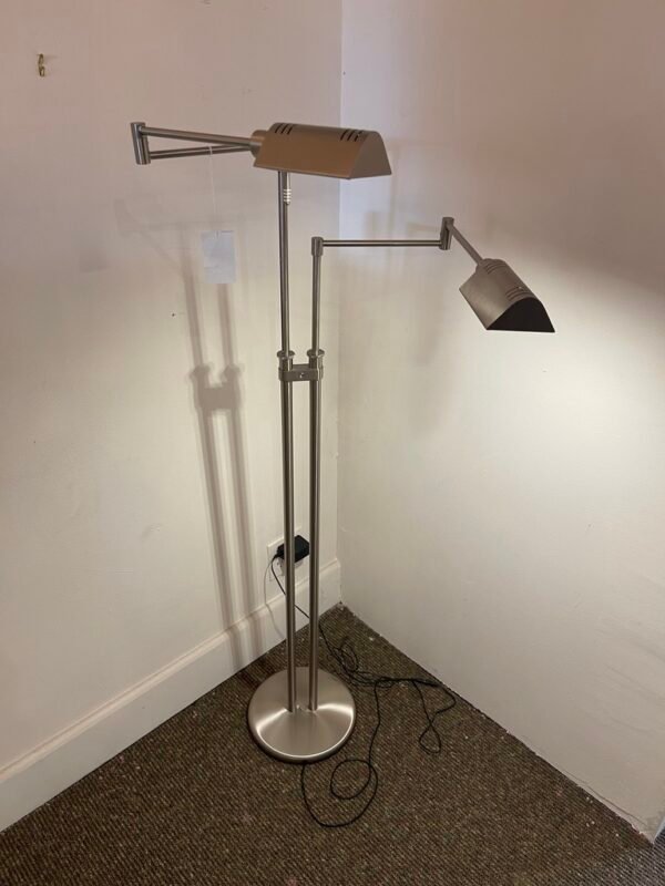Brushed Nickel Twin Arm Reading Lamp