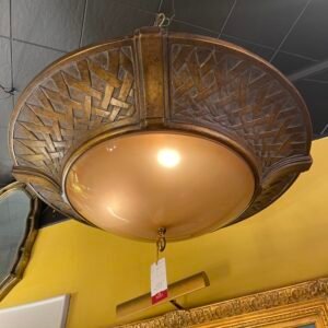 Bronze Basketweave Dome Ceiling Fixture