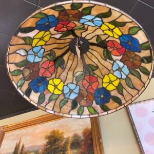 Tiffany-Style Stained Glass Ceiling Light Shade – Floral Motif