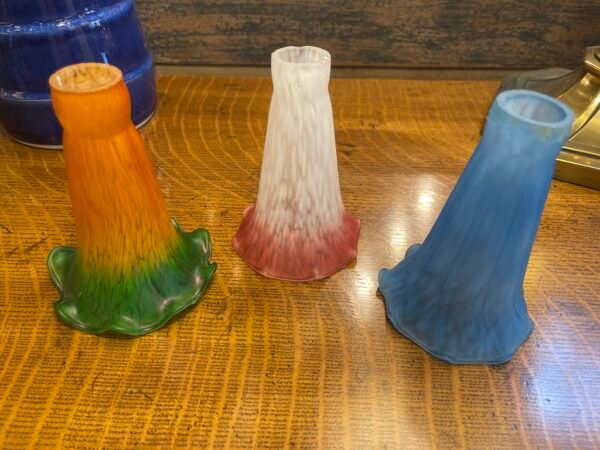 Fluted Lamp Glass, Colored Frosted Shades