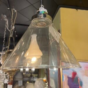 Clear Cone Pendant with Chrome Cap