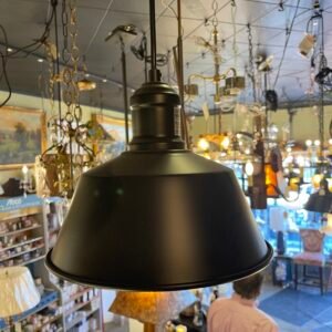 Matte Black Industrial Barn Pendant Light