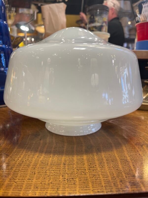 Large White Opal Schoolhouse Glass Shade