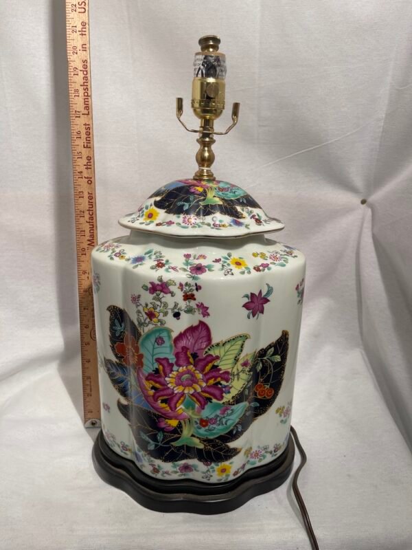 Colorful Botanical Porcelain Lamp
