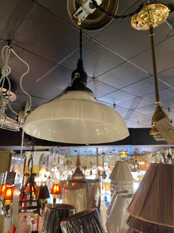 White Porcelain Barn Pendant Light