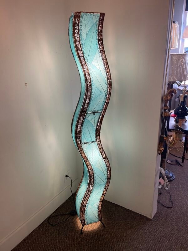 Blue Colored Leaf Floor Lamp – Eangee Wavy Series