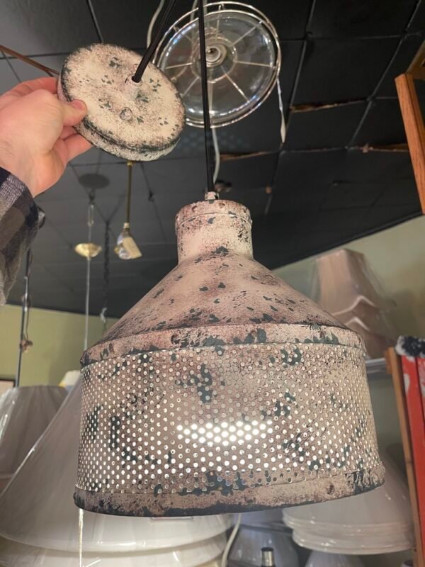 Distressed Farmhouse-Style Hanging Cage Light