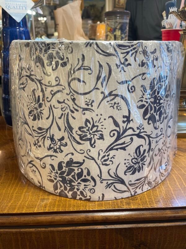 Dark Navy Floral Scroll Shade