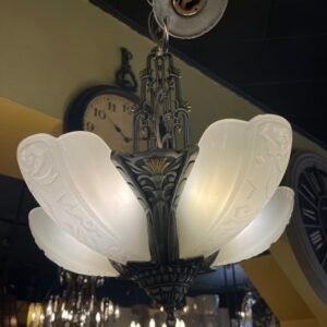 Art Deco slip shade chandelier 1920-1930