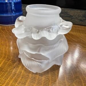 Frosted Ruffled Tiered Glass Shade