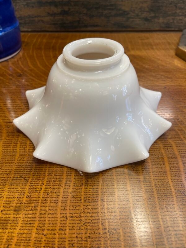 White Opal Ruffled Glass Shade