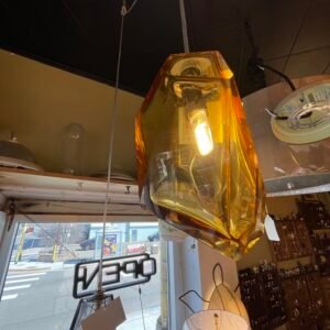 Modern Amber Glass Geometric Pendant Light