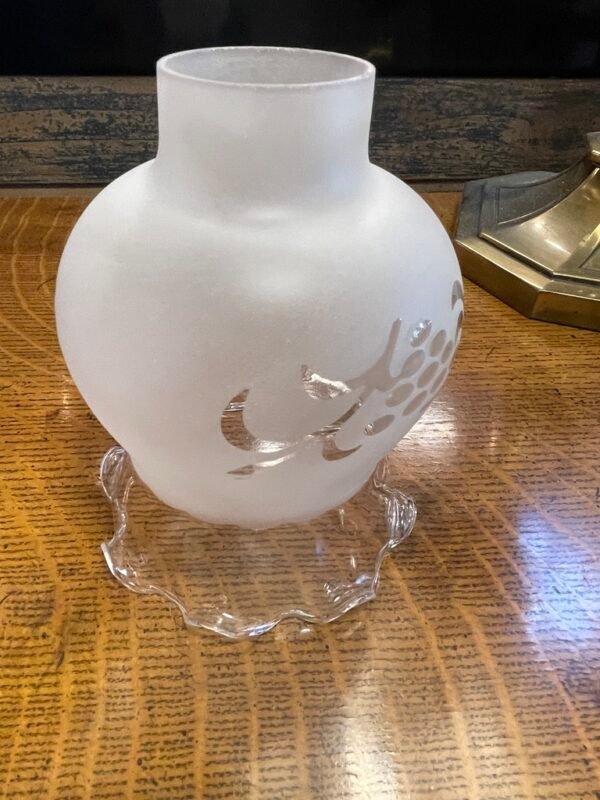 Frosted Clear Etched Ruffled Glass Shade