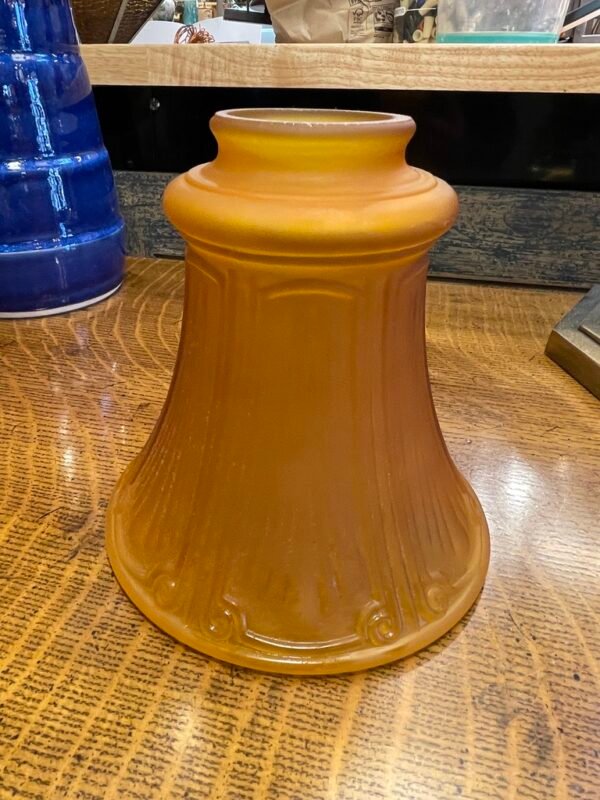 Amber Embossed Art Deco Glass Shade
