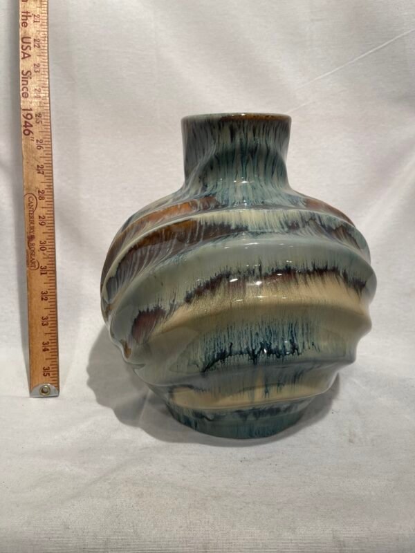 Drip Glaze Ribbed Ceramic Vase
