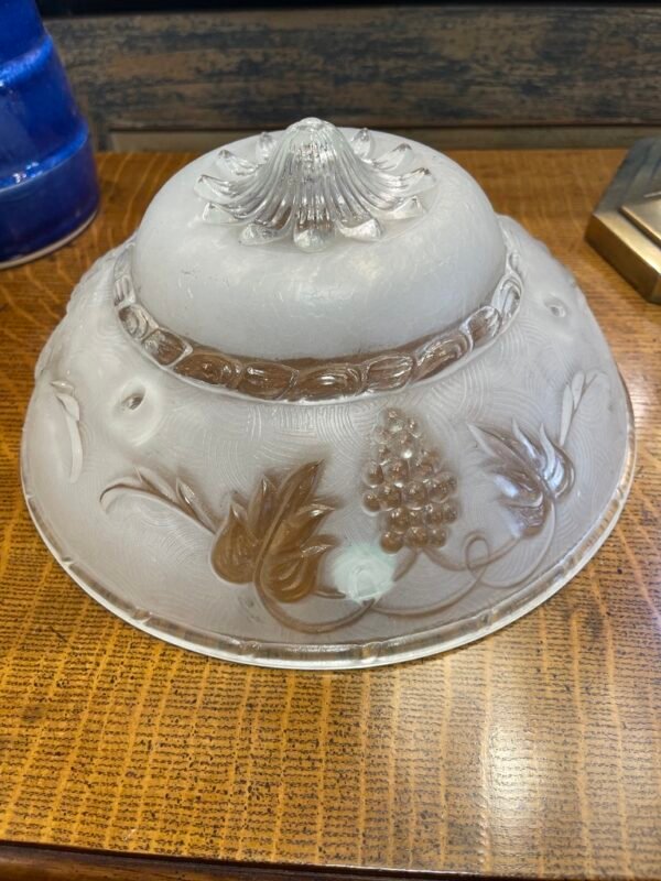 Frosted Grape and Leaf Ceiling Bowl Shade