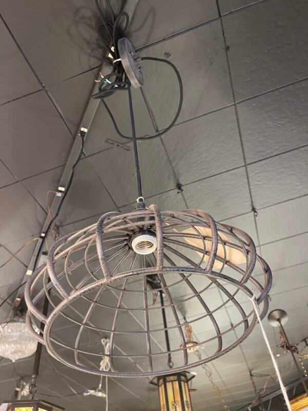 Rustic Industrial Cage Pendant Light