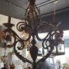Spanish Revival chandelier with scroll and leaf detail