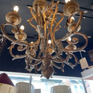 Baroque Revival Gold Scroll Chandelier – 8 Light