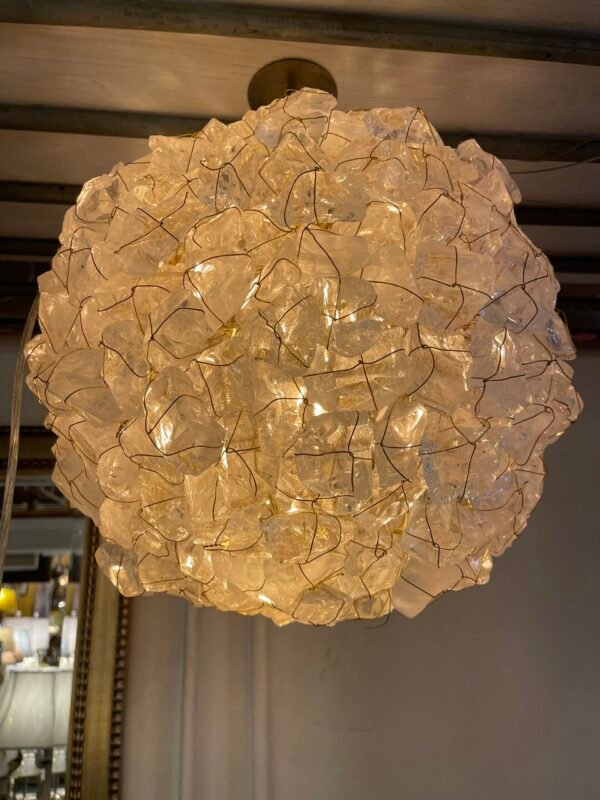 Modern crystal ball pendant light fixture