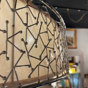 MCM Chrome Drum Chandelier with Constellation Embroidery