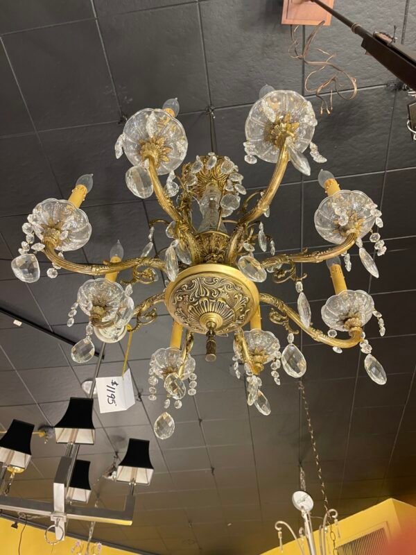 Ornate Rococo-style 8-light chandelier
