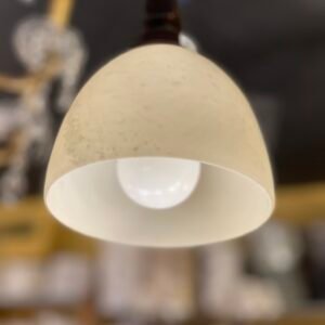 Modern Bronze Pendant with Frosted Glass Dome Shade