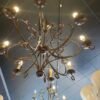 Baroque chandelier with iron scroll arms