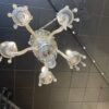 Teardrop crystal detail on vintage chandelier