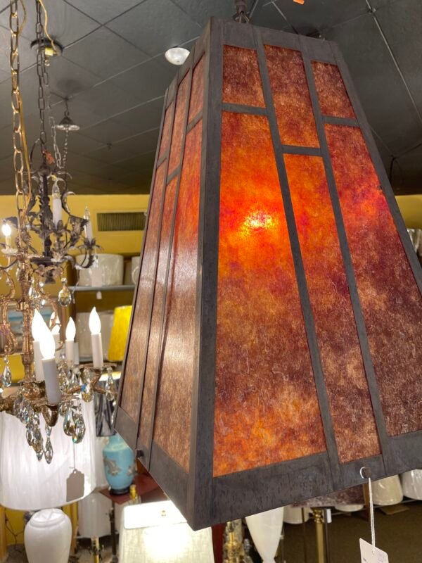 amber mica hanging light