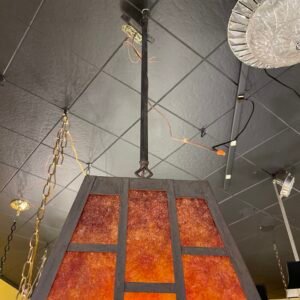 Mission Style Amber Mica Pendant Lamp