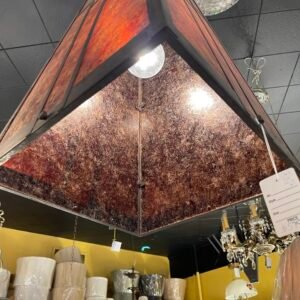 Mission Style Amber Mica Pendant Lamp