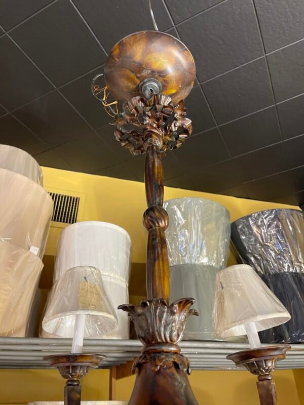 Vintage chandelier canopy with floral detailing