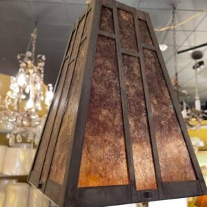 Rustic Mica Mission-Style Pendant Light