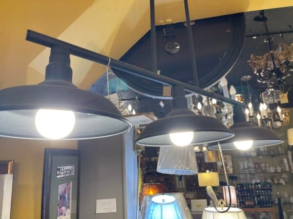 Industrial black bar pendant light