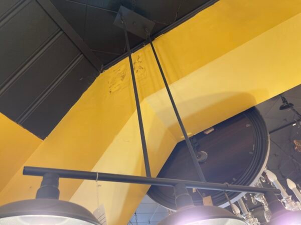 View of mounting rods and ceiling plate
