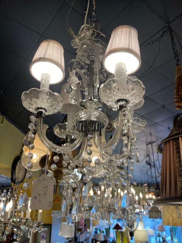 Elegant hanging light fixture in showroom