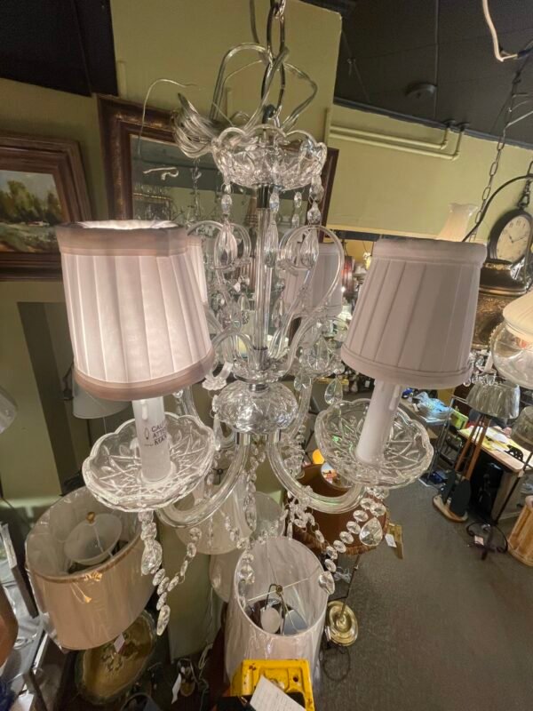 Elegant hanging light fixture in showroom