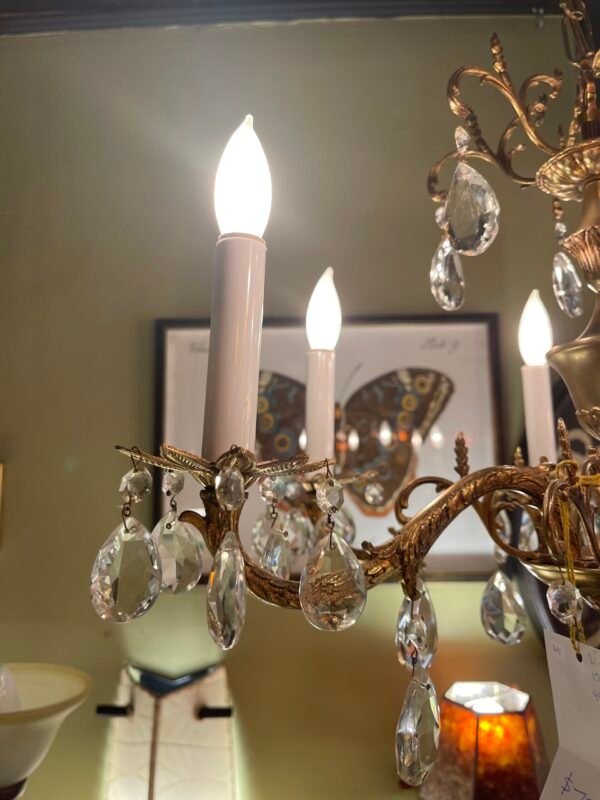 Antique chandelier with crystal drops