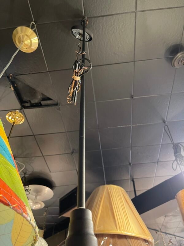 Hanging rod pendant in matte black finish