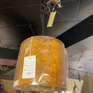 Mid-Century Cork Drum Pendant Light
