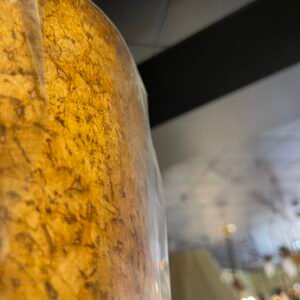 Mid-Century Cork Drum Pendant Light