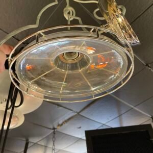 Chrome Caged Glass Industrial Pendant Light