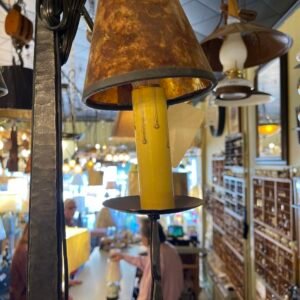 Rustic Wrought Anchor Chandelier with Mica Shades