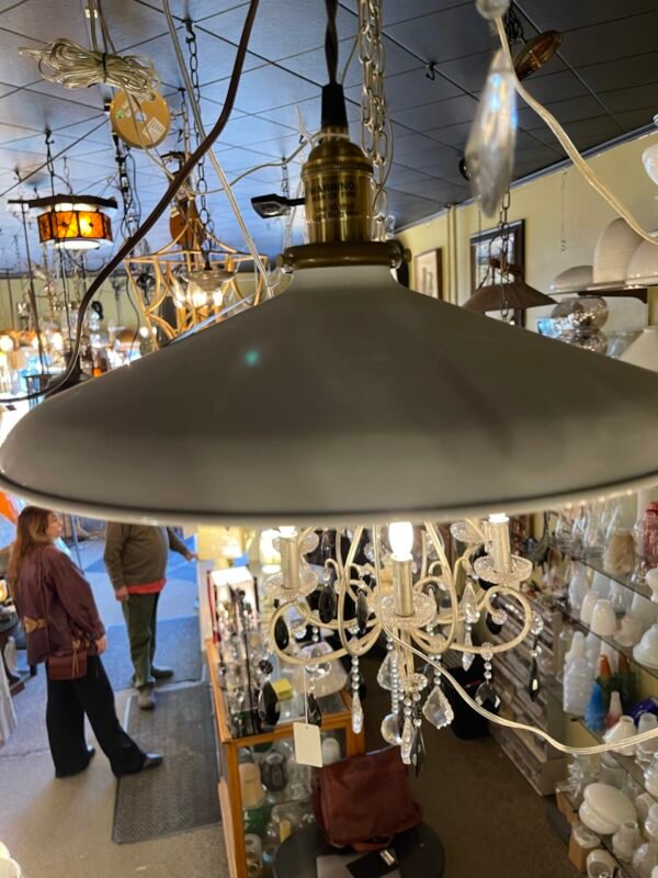 White enamel barn pendant light
